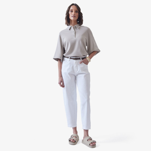 Belted Barrel Jean