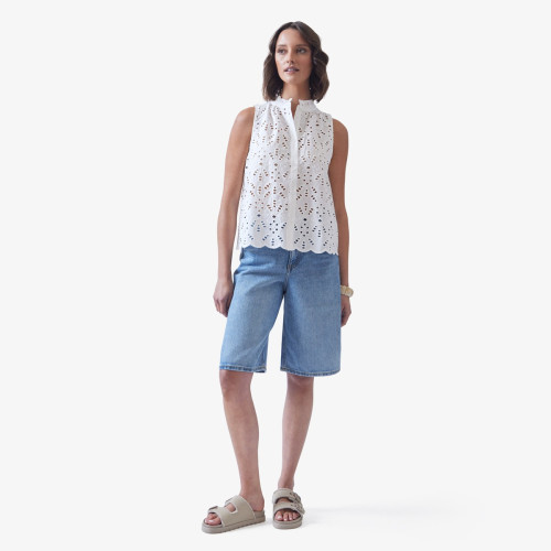 Denim Bermuda Long Shorts