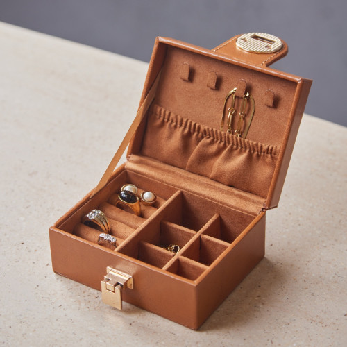 Leather Compact Jewellery Box