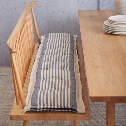 Navy Stripe Bench Pad Collection