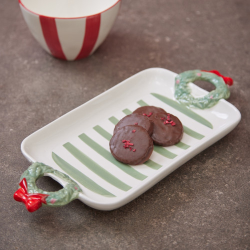 Holly Handle Cookie Platter