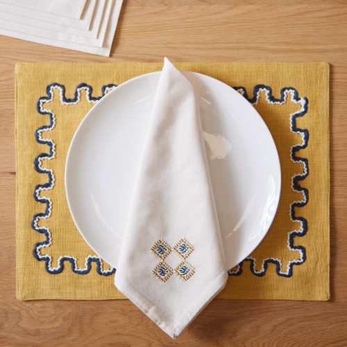 Aztec Embroidered Napkin - Set of 6