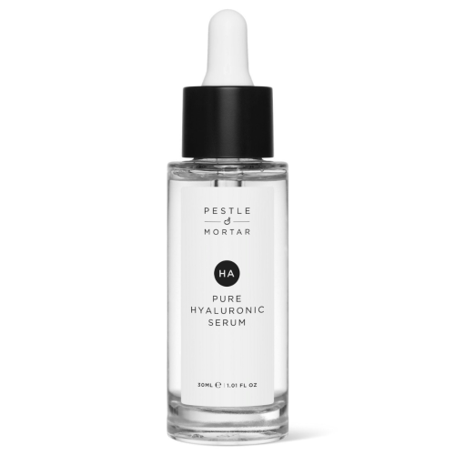 hyaluronic serum made from sodium hyaluronate, aloe barbadensis leaf and cucumber.