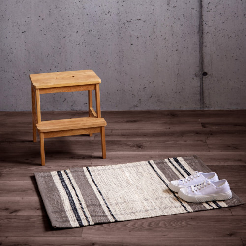 Madras Rug - Camel Grey