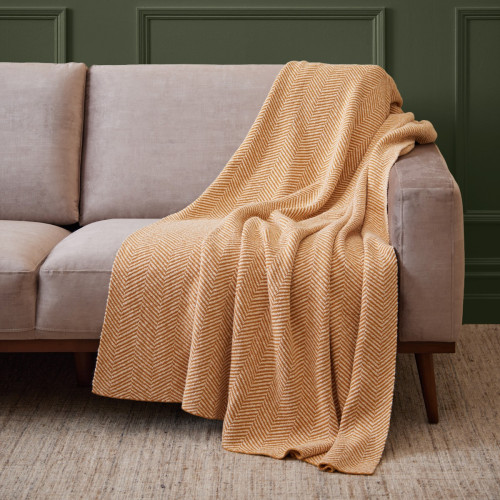 Herringbone Honey Throw