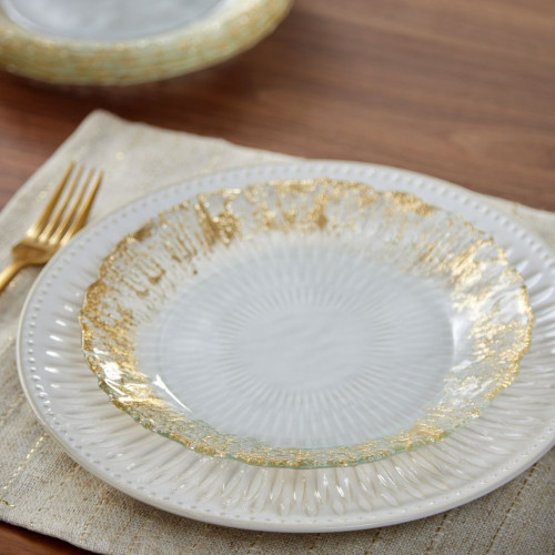 Aura Gold Leaf Side Plate - Set of 6 