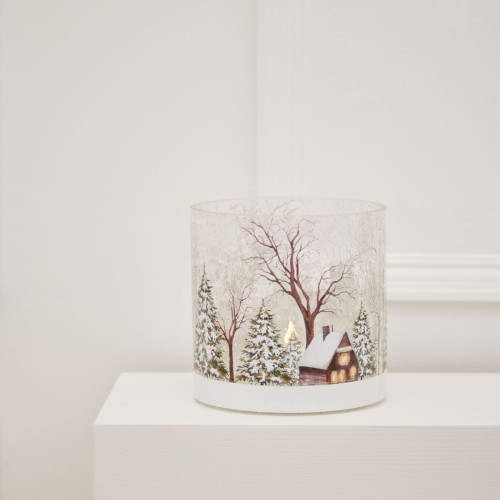 Snowy Cabin Tealight Holder