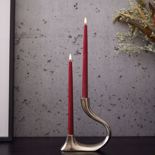 Red LED Dinner Candles - Set of 2
