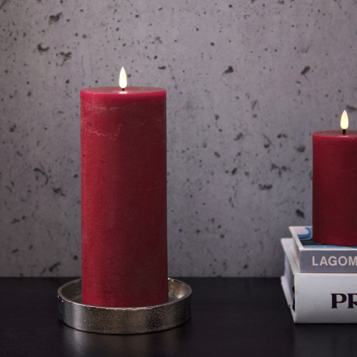 Red LED Pillar Candle - Medium