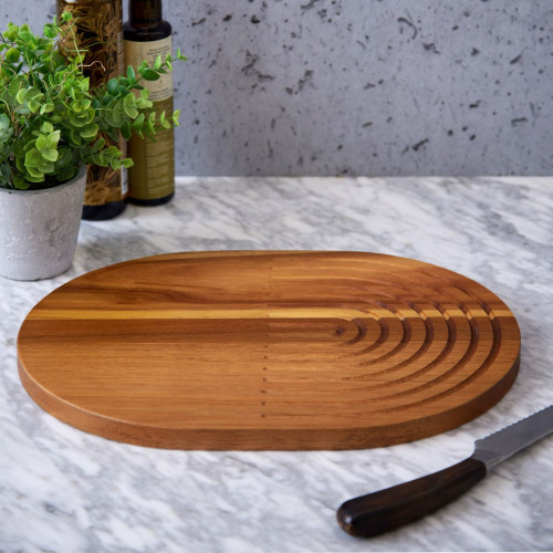 oval acacia wood 40cm bread board