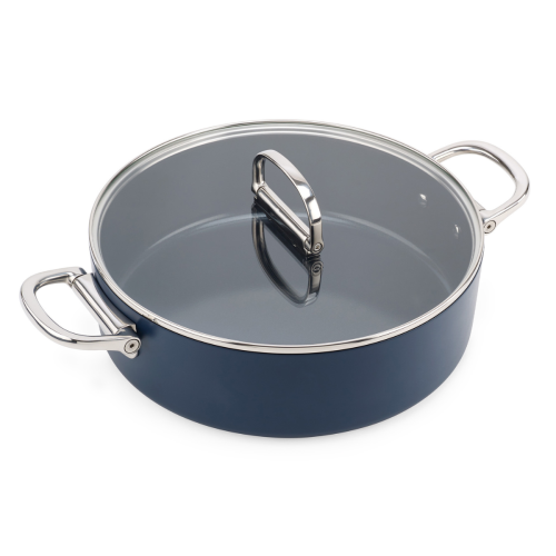 joseph joseph space folding handle non-stick- shallow casserole pan with lid