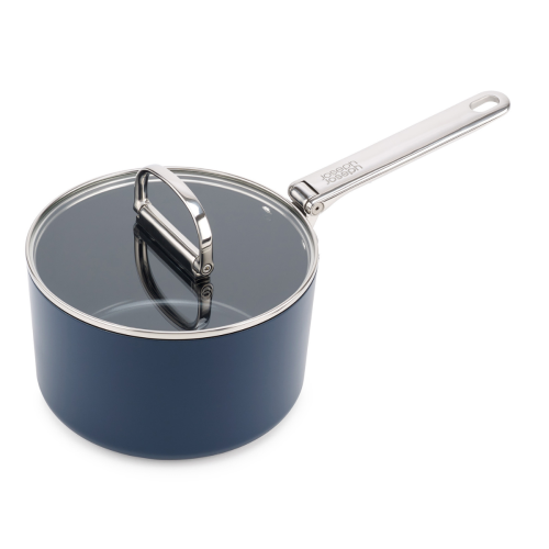 joseph joseph space folding handle ceramic non-stick saucepan and lid - small 