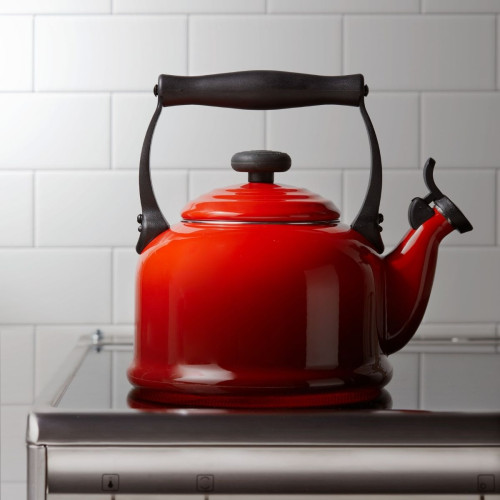 le creuset stove top kettle in cerise 