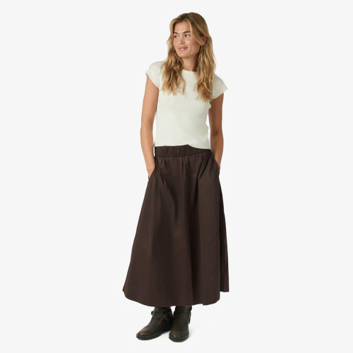 Yara Poplin Skirt - Dark Brown