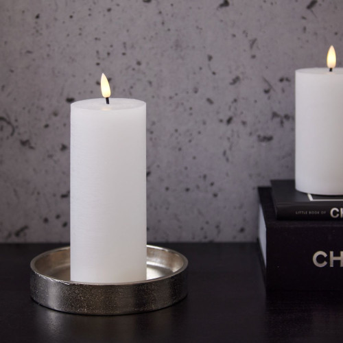 Medium White Led Pillar Candle