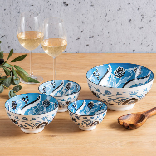 tola porcelain luisa mixed set of 4 bowls 
