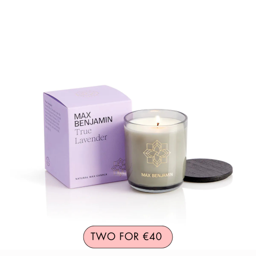 Irish-made luxury calming lavender-scented 210g candle, burn time of 40 hours.