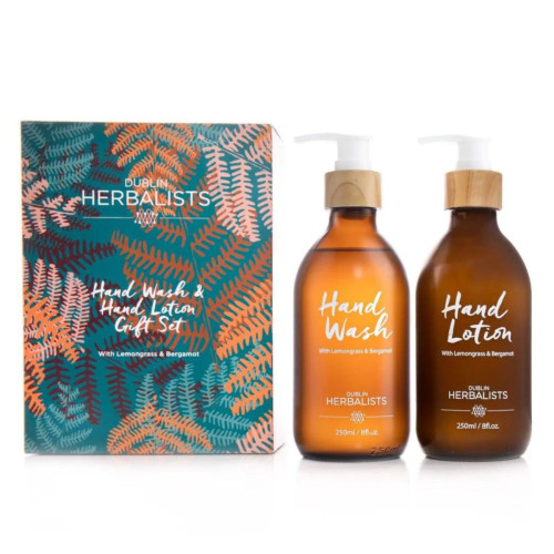 hand wash and hand lotion gift set with lemongrass and bergamot