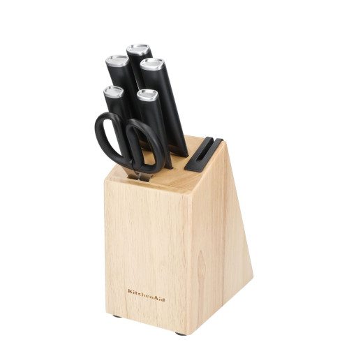 6-piece knife set made from high-carbon Japanese steel and rubber wood