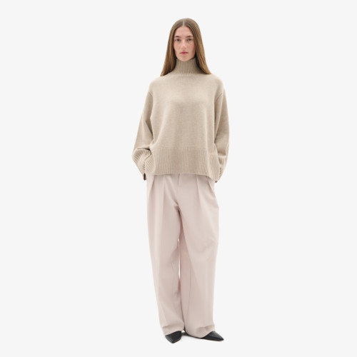 Geal High Neck Lambswool Sweater - Haze Melange