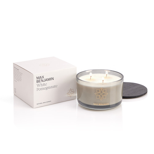 White Pomegranate Luxury 3 Wick Candle