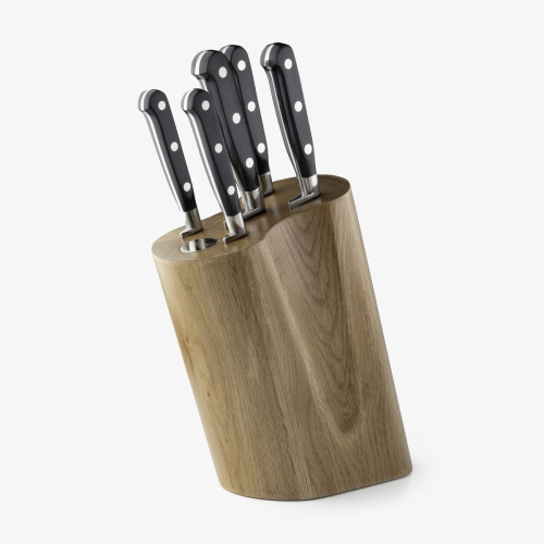 5 Piece Oak Knife Block Set