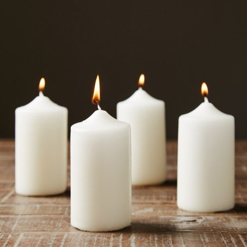 Ivory Pillar Candle 10x6cm - Set of 4