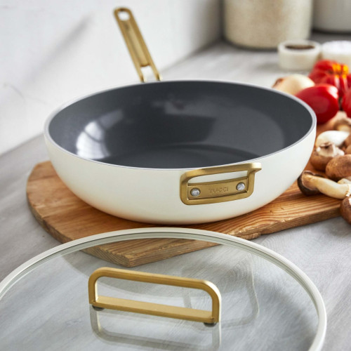 Stanley Tucci Ceramic Nonstick Essential Stanley Pan W/ Lid - Carrera White 