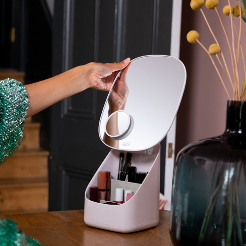 Viva Pedestal Mirror with Cosmetic Organiser