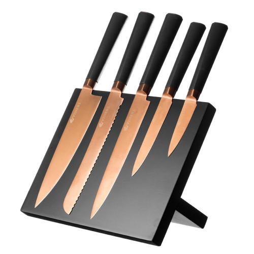Copper 6-Piece Magnetic Knife block 