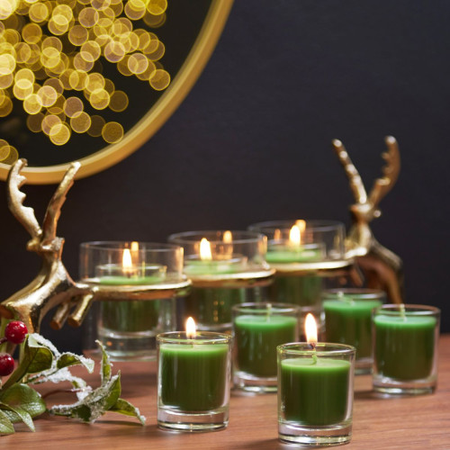 Green Ivy Votive Candles - Set of 8