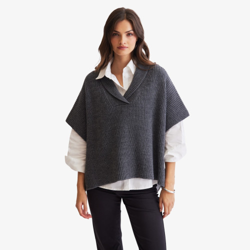 Draped Knit Poncho