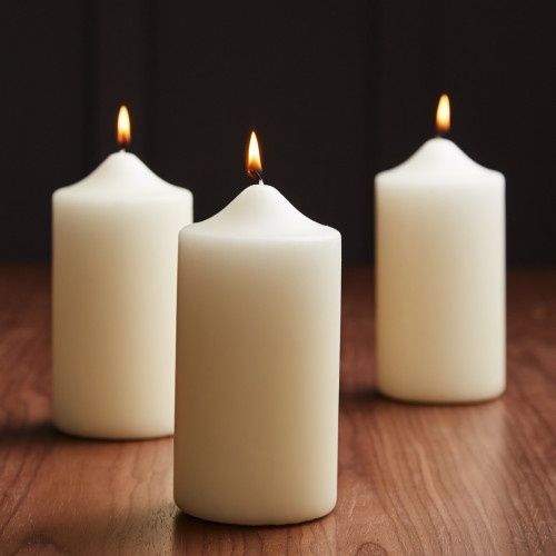 Ivory Pillar Candle 15 x 8cm - Set of 3