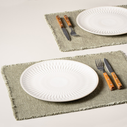  Forest Green Linen Mix Placemat - Set of 6