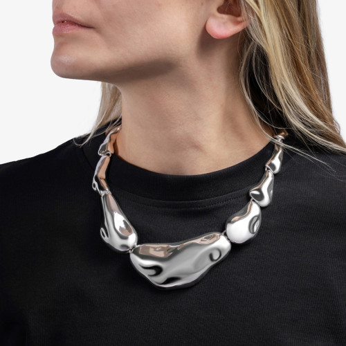 Large Necklace Silver Plated