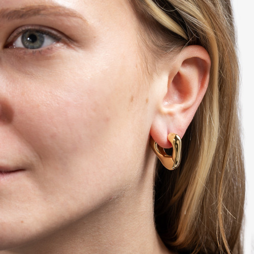 Sculpture Earrings Gold Plated