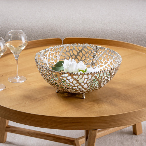 Coral Effect Bowl In Silver