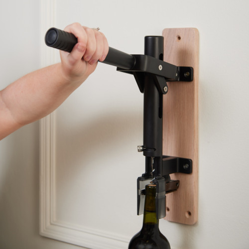 Wall-Mounted Wine Opener with Oak Wooden Back