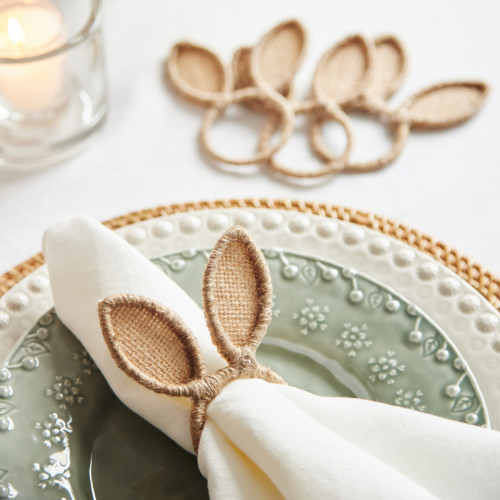 bunny ear napkin ring in natural