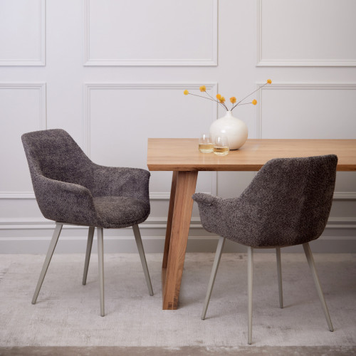 Maggie Boucle Dining Chair – Truffle – Set of 2