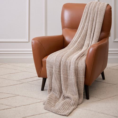 Moss Marl Throw - Natural 
