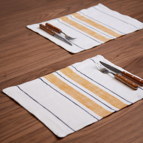 Ochre Stripe Placemat - Set Of 6
