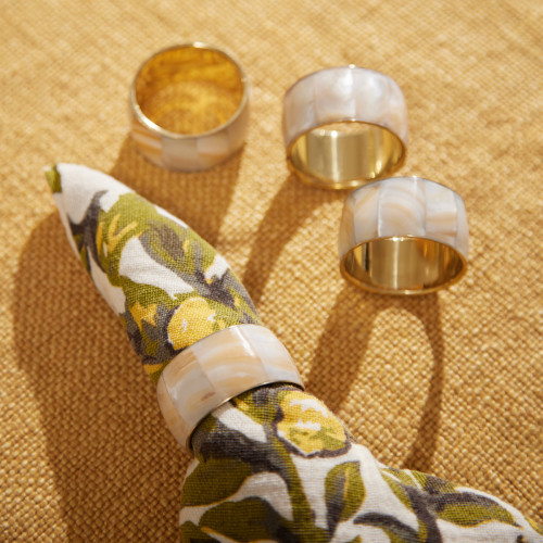Mother Of Pearl Napkin Rings - Set of 4