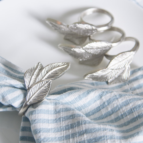 Delicate Leaf Napkin Ring - Set of 4