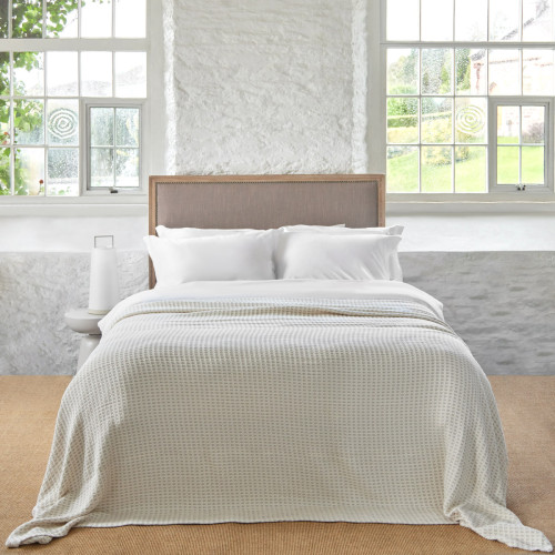 alana cream and grey bedspread made from 100% cotton 
