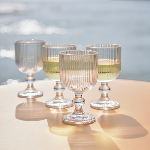 Riviera Ribbed White Wine Glass - Set Of 4