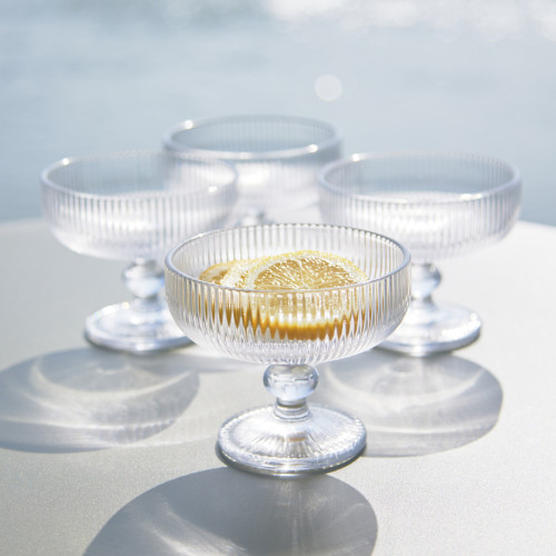 Riviera Ribbed Ice Cream Glass - Set Of 4