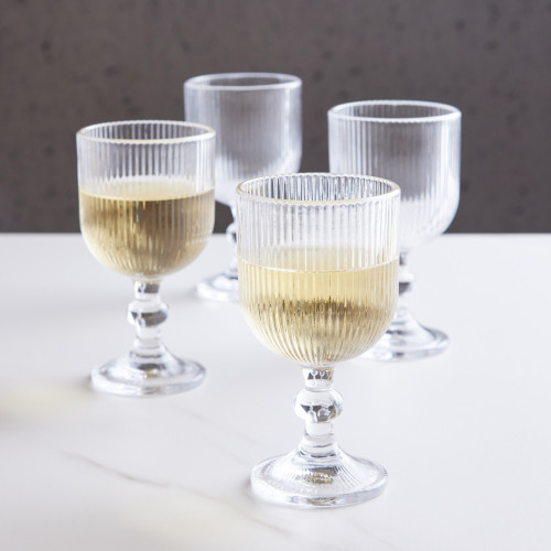 Riviera Ribbed White Wine Glass - Set Of 4