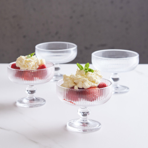 Riviera Ribbed Ice Cream Glass - Set Of 4