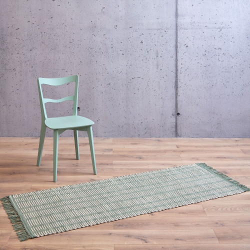 Blair Green Cotton Fringe Runner Rug 